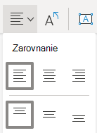 Ponuka Zarovnanie textu vo Visiu pre web vybratá možnosť Zarovnanie doľava.