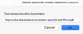 Screen tip for hyperlink in Outlook