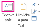 Tlačidlo Textové pole v skupine Text