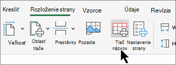 Tlačidlo Tlačiť názvy snímka obrazovky