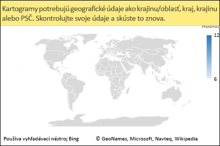 Kartogram v Exceli s nejednoznačnými údajmi