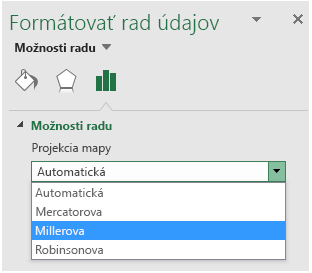 Možnosti projekcie kartogramu v Exceli