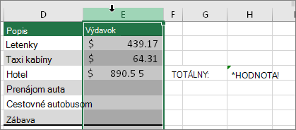 Vybratý stĺpec