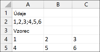 Excel TextSplit Príklad 2