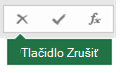 Obrázok tlačidla Zrušiť v riadku vzorcov