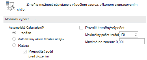 Obrázok možností automatického & manuálneho výpočtu