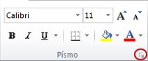 Spúšťač dialógového okna v skupine Písmo