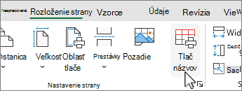 Na karte Rozloženie strany kliknite na položku Vytlačiť nadpisy