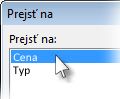 Dialógové okno Prejsť na