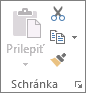 Skupina Schránka na karte Domov