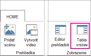 Tlačidlo Tabla vrstiev na karte Domov vo funkcii Power Map