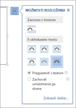Možnosti rozloženia textového poľa