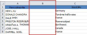 Empty column for entering formula