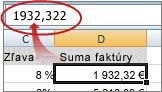 The value is shown in the formula bar