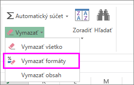 Odstránenie formátovania pomocou tlačidla Vymazať formát