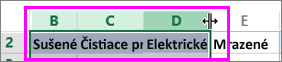 Zmena šírky viacerých stĺpcov