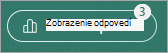 Tlačidlo Zobraziť odpovede zobrazí štítok s počtom prijatých odpovedí.