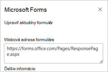 Výber položky Upraviť aktuálny formulár