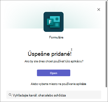 Výber miesta na používanie aplikácie Forms