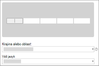 Zobrazuje polia na zadanie kódu Product Key.