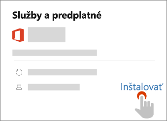 Zobrazuje prepojenie Inštalovať na stránke Služby & predplatné