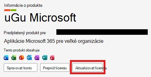 Aktualizovať licenciu
