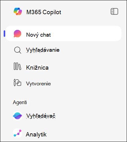 Snímka obrazovky s miestom, kde môžete nájsť agentov na ľavom navigačnom paneli.
