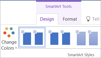 Tlačidlo Zmeniť farby na karte Návrh v nástrojoch pre grafické prvky SmartArt