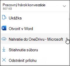 nové okno Outlooku nahratie do OneDrivu