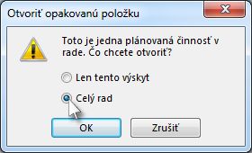 Možnosť výberu celého radu schôdzí