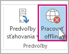 Snímka obrazovky s tlačidlom Pracovať offline v Outlooku 2013.
