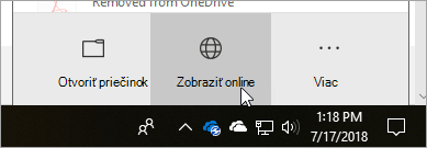 Snímka obrazovky s tlačidlom Zobraziť online