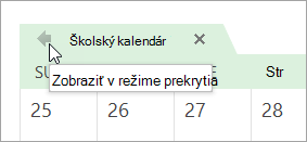 Kliknutie na šípku Zobraziť v režime prekrytia