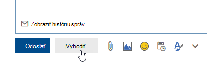 Snímka obrazovky s tlačidlom Zahodiť.