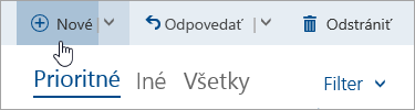 Snímka obrazovky s tlačidlom Napísať novú správu