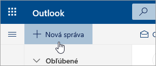 Snímka obrazovky s tlačidlom Nová správa