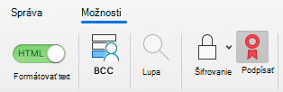 Zobrazenie tlačidla Podpísať v e-mailovej správe