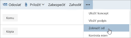 Snímka obrazovky s možnosťou Zobraziť odosielateľa