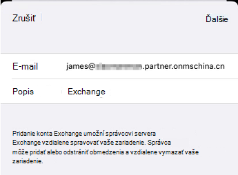 Nastavenie e-mailu v aplikácii Mail v systéme iOS snímka obrazovky štyri