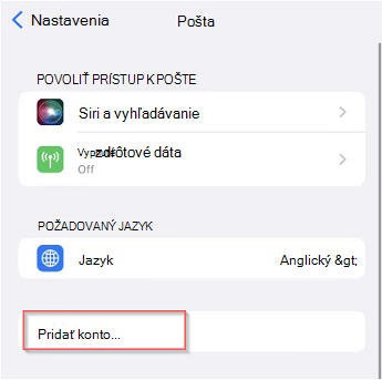 Nastavenie e-mailu v aplikácii Mail v systéme iOS snímka obrazovky dva