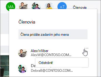 Odstránenie členov z plánu