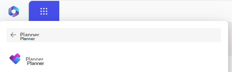 Vyhľadajte Planner v spúšťači aplikácií a získajte k nemu prístup prostredníctvom office.com