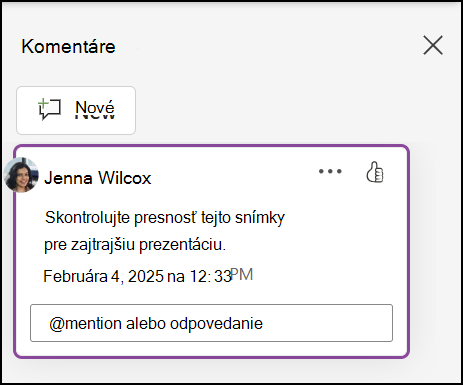Pridanie komentára