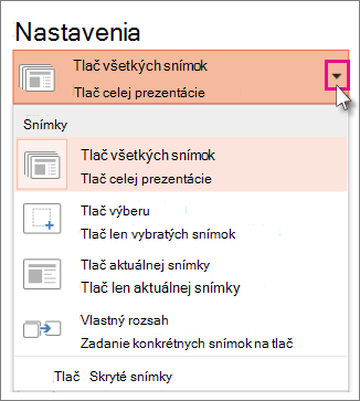 Nastavenie tlače