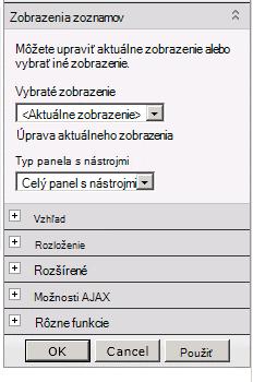 Ponuka webovej časti