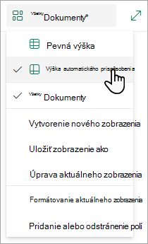Keď sa nachádzate v režime zobrazenia mriežky, uvidíte možnosti pre pevnú výšku a výšku automatického prispôsobenia.