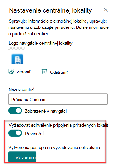 Snímka obrazovky vytvorenia postupu schvaľovania