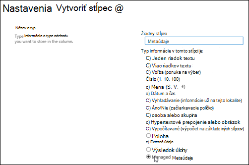 Vytvorenie stĺpca zoznamu