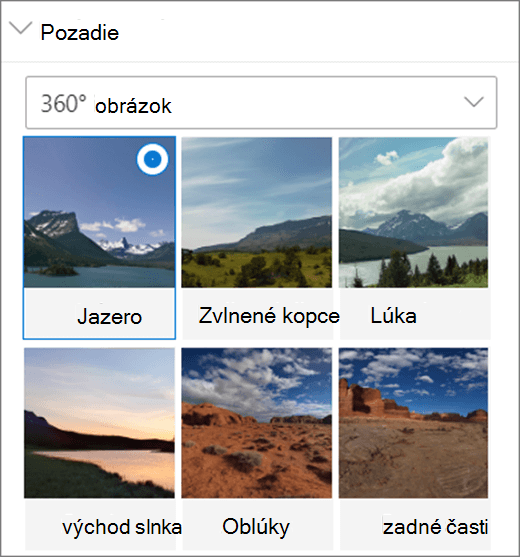 Možnosti 360° obrázkov