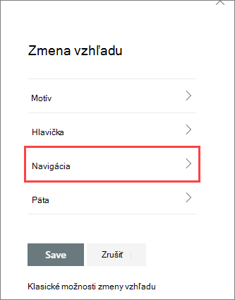 Obrázok zmeny možností tably vzhľadu
